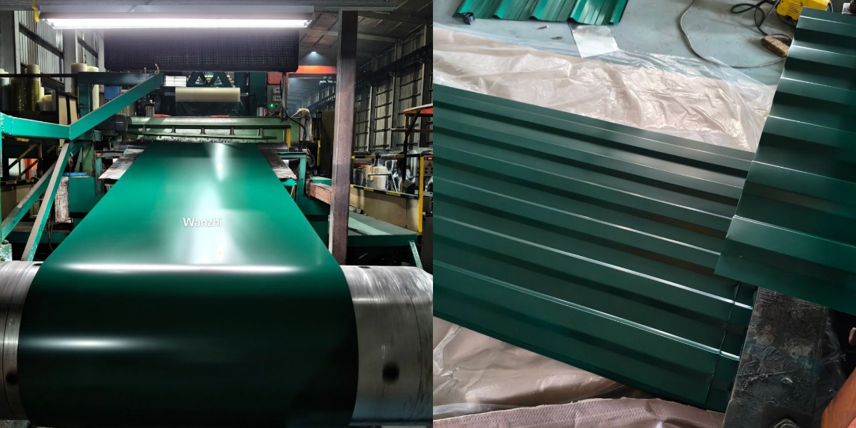 Producción de chapas onduladas galvanizadas prepintadas - Fábrica Wanzhi